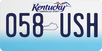 KY license plate 058USH