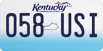 KY license plate 058USI