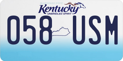 KY license plate 058USM