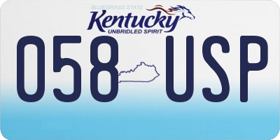 KY license plate 058USP