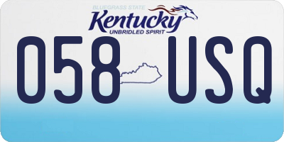 KY license plate 058USQ