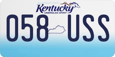 KY license plate 058USS