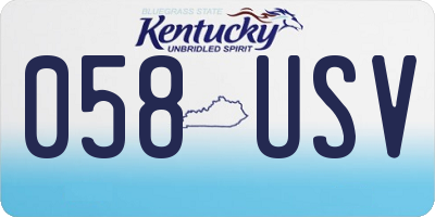 KY license plate 058USV