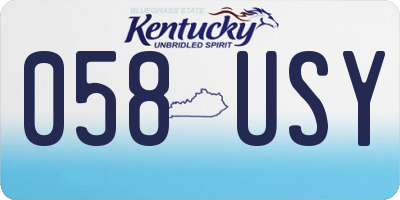 KY license plate 058USY
