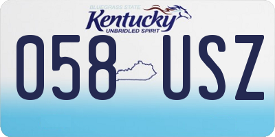 KY license plate 058USZ