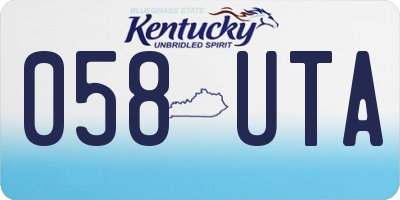 KY license plate 058UTA