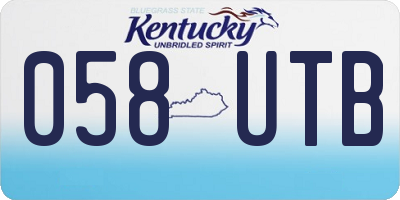KY license plate 058UTB
