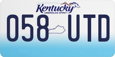KY license plate 058UTD