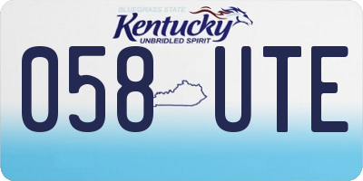 KY license plate 058UTE