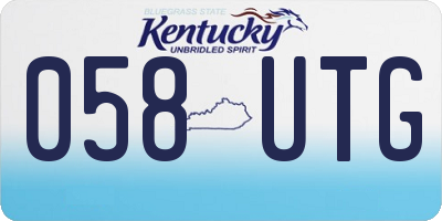KY license plate 058UTG