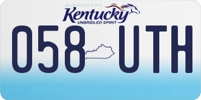 KY license plate 058UTH
