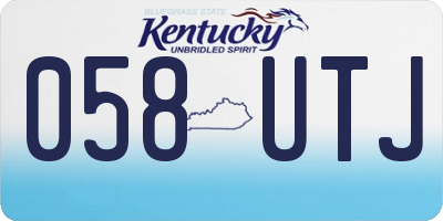 KY license plate 058UTJ