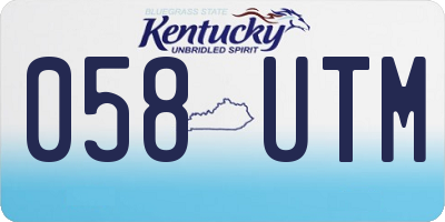 KY license plate 058UTM