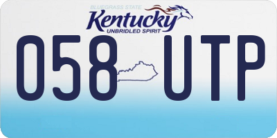 KY license plate 058UTP