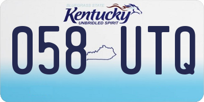 KY license plate 058UTQ