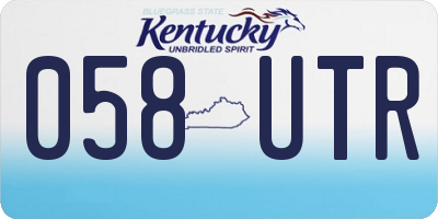 KY license plate 058UTR