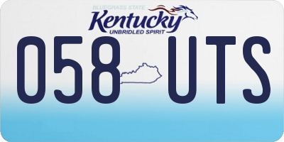 KY license plate 058UTS