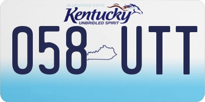 KY license plate 058UTT