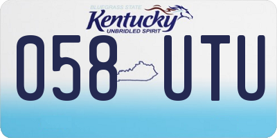 KY license plate 058UTU