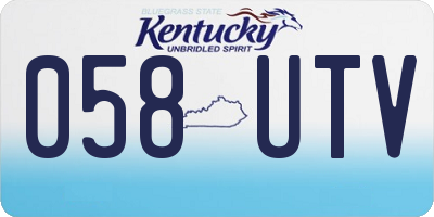 KY license plate 058UTV