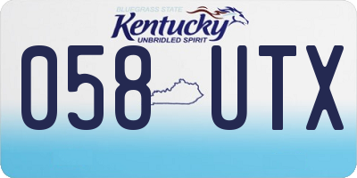 KY license plate 058UTX