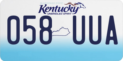 KY license plate 058UUA