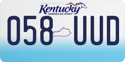 KY license plate 058UUD