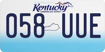 KY license plate 058UUE