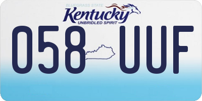 KY license plate 058UUF
