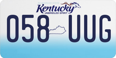 KY license plate 058UUG