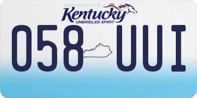 KY license plate 058UUI
