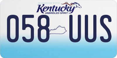 KY license plate 058UUS
