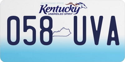 KY license plate 058UVA