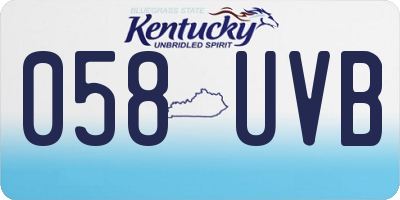 KY license plate 058UVB