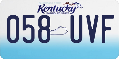 KY license plate 058UVF