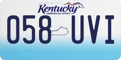 KY license plate 058UVI