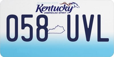 KY license plate 058UVL