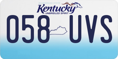 KY license plate 058UVS
