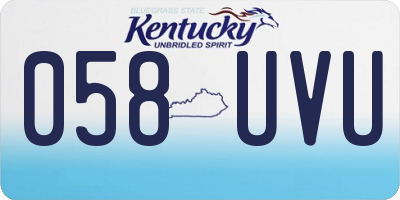 KY license plate 058UVU
