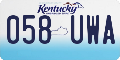 KY license plate 058UWA