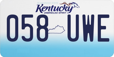 KY license plate 058UWE