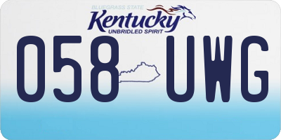 KY license plate 058UWG