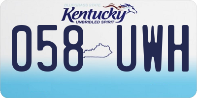 KY license plate 058UWH