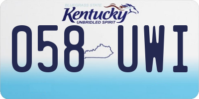 KY license plate 058UWI