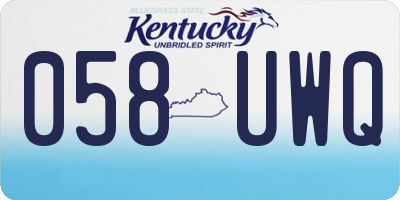 KY license plate 058UWQ