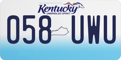 KY license plate 058UWU