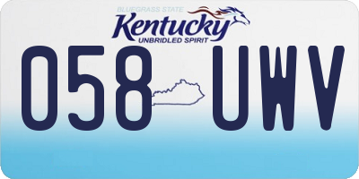 KY license plate 058UWV