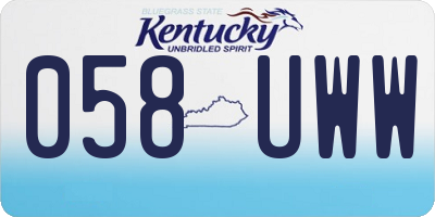 KY license plate 058UWW
