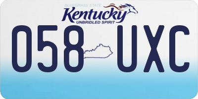 KY license plate 058UXC