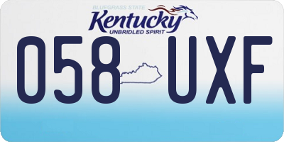 KY license plate 058UXF